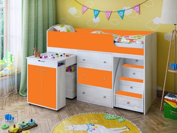 Детская кровать-шкаф Малыш 1600, корпус Винтерберг, фасад Оранжевый в Шадринске