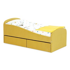 Кровать с ящиками Letmo 190х80 горчичный (велюр) в Шадринске