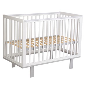 Кровать для новорожденных серия 3400 POLINI Kids Simple 340 Белый / Серый в Шадринске