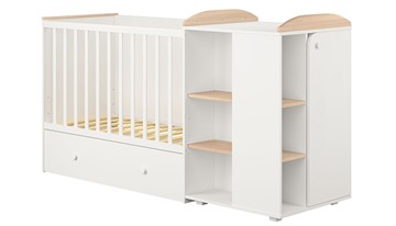 Детская кровать-шкаф с комодом POLINI Kids Ameli 800 Белый / Дуб пастельный, серия AMELI в Кургане