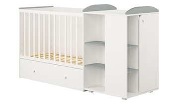 Детская кровать-шкаф с комодом POLINI Kids Ameli 800 Белый / Серый, серия AMELI в Кургане