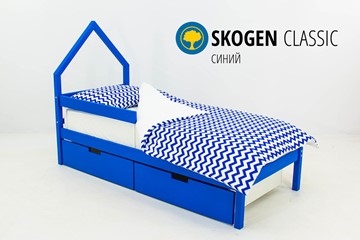 Кровать-домик детская мини Skogen синия в Шадринске