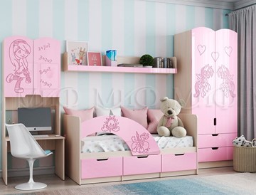 Гарнитур детской мебели Миф Юниор-3, Розовый металлик в Кургане