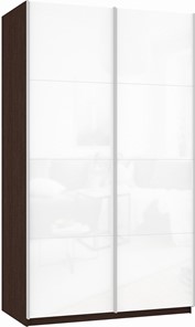 Шкаф 2-дверный Прайм (Белое стекло/Белое стекло) 1200x570x2300, венге в Шадринске