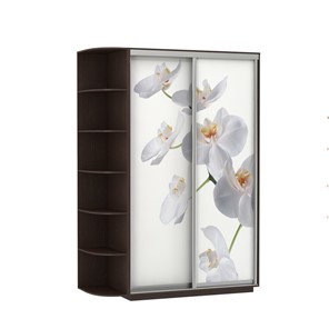Шкаф двухдверный Экспресс 1500x600x2200, со стеллажом, Орхидея белая/венге в Шадринске