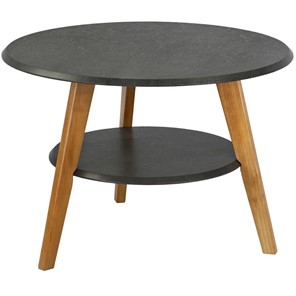 Круглый столик Мебелик BeautyStyle 17 (серый бетон-бук) в Шадринске