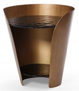 Стеклянный столик в гостиную ET6123 (D48,6) закаленное стекло/бронзовый в Шадринске