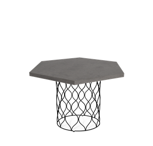 Круглый столик SHT-TU49 / SHT-ТT20 70 ЛДСП (бетон чикаго темно-серый/черный муар) в Шадринске