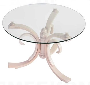 Круглый стол СЖ 5 беленый дуб/стекло в Кургане