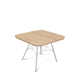 Квадратный столик SHT-S100 / SHT-TT 60/60 ЛДСП (дуб сонома/хром лак) в Кургане