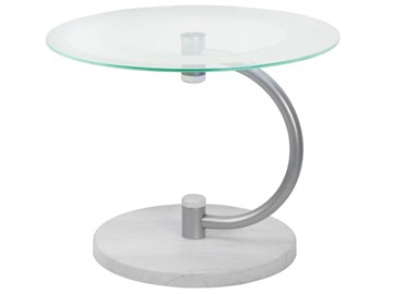 Стеклянный столик Мебелик Дуэт 13Н (металлик-дуб дымчатый-прозр) в Шадринске