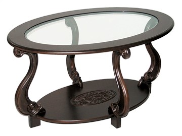 Стеклянный столик в гостиную Овация-С, темно-коричневый в Кургане