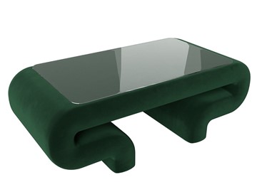 Столик стеклянный Волна, зеленый (велюр) в Шадринске