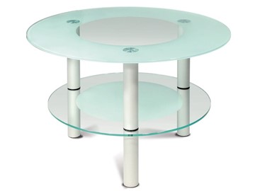 Стеклянный столик в гостиную Кристалл 3 (алюминий-прозрачное) в Шадринске