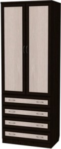 Шкаф двухдверный 103 со штангой, цвет Венге в Шадринске