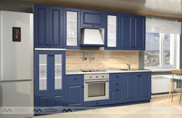Прямой кухонный гарнитур Вена 2800, цвет Синий в Шадринске