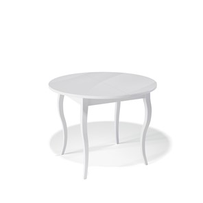 Круглый стол на кухню Kenner 1000С (Белый/Стекло белое глянец) в Кургане