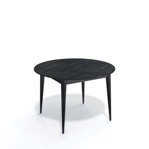 Обеденный круглый стол Kenner W1200 (Черный/Мрамор серый) в Шадринске