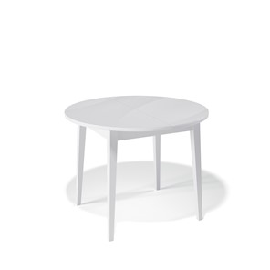 Круглый кухонный стол Kenner 1000M (Белый/Стекло белое сатин) в Кургане