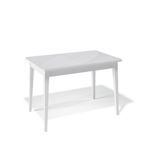 Кухонный стол раскладной Kenner 1100M (Белый/Стекло белое сатин) в Шадринске