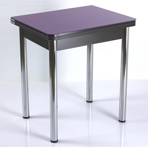 Кухонный пристенный стол СПА-02 СТ2, венге ЛДСП/стекло фиолетовый/39 прямые трубки хром в Шадринске