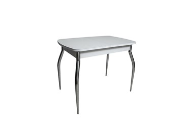 Стеклянный стол ПГ-01СТ белое/белое/хром фигурные в Кургане
