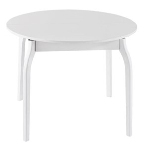 Круглый стол на кухню ПГ-К ЛДСП, белый ЛДСП/45 гнутые массив белый в Кургане