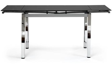 Стеклянный обеденный стол CAMPANA ( mod. 346 ) металл/стекло 70x110/170x76, хром/черный арт.11413 в Шадринске