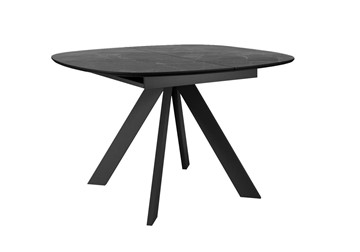 Керамический кухонный стол DikLine BK100 Керамика Черный мрамор/подстолье черное/опоры черные в Шадринске
