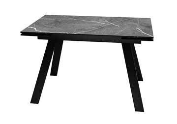 Стол обеденный раздвижной DikLine DKL140 Керамика Черный мрамор/опоры черные (2 уп.) в Кургане