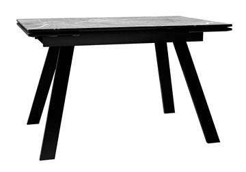 Керамический кухонный стол DikLine DKL140 Керамика Серый мрамор/опоры черные (2 уп.) в Шадринске