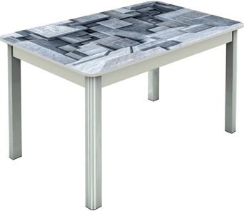 Кухонный стол раздвижной Гамбург исп.1 ноги метал. крашеные №23, Фотопечать (Текстура №74) в Шадринске