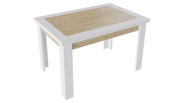 Кухонный стол раздвижной ТриЯ Хьюстон тип 4 (Белый/Дуб Крафт золотой) в Кургане