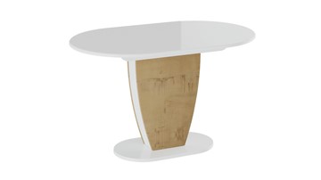 Стол обеденный овальный Монреаль тип 1 (Белый глянец/Бунратти) в Шадринске