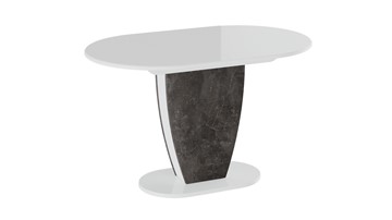Кухонный овальный стол Монреаль тип 1 (Белый глянец/Моод темный) в Шадринске