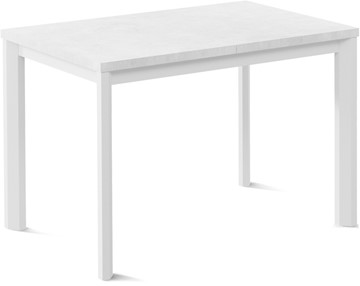 Кухонный раскладной стол Кубика Нагано-1L (ноги металлические белые, белый цемент) в Шадринске