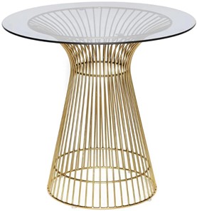 Стеклянный кухонный стол ARGO (mod. DT1471) металл/стекло, D80x74.5 черный/золотой в Шадринске