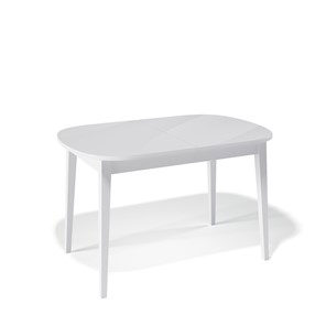 Кухонный раздвижной стол Kenner 1300M (Белый/Стекло белое глянец) в Кургане