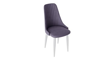 Обеденный стул Франк (конус) исп2 (Белый матовый/Микровелюр Фиолетовый) в Шадринске