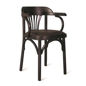 Обеденный стул Венский мягкий, кожзам черный/венге в Кургане
