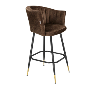 Барный стул SHT-ST42-1 / SHT-S148 (кофейный трюфель/черный муар/золото) в Кургане