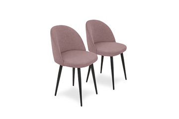 Комплект из 2-х кухонных стульев Brendoss Лайт розовый черные ножки в Кургане