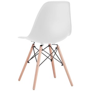 Комплект обеденных стульев 4 шт. BRABIX "Eames CF-010", пластик белый, опоры дерево/металл, 532630, 2033A в Кургане
