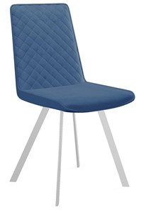 Обеденный стул 202, микровелюр B8 blue, ножки белые в Шадринске