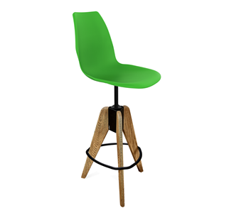 Барный стул SHT-ST29/S92 (зеленый ral 6018/брашированный коричневый/черный муар) в Шадринске