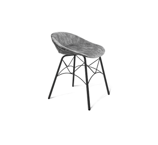 Обеденный стул SHT-ST19-SF1 / SHT-S107 (дымный/черный муар) в Шадринске