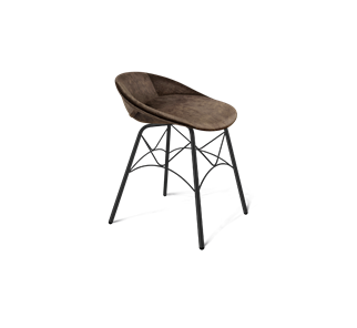 Обеденный стул SHT-ST19-SF1 / SHT-S107 (кофейный трюфель/черный муар) в Кургане