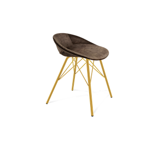 Обеденный стул SHT-ST19-SF1 / SHT-S37 (кофейный трюфель/золото) в Кургане