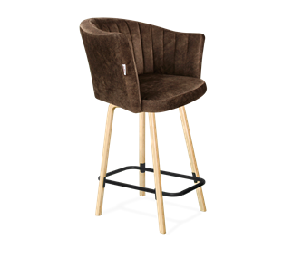 Полубарный стул SHT-ST42-1 / SHT-S94-1 (кофейный трюфель/прозрачный лак/черный муар) в Кургане