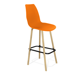 Барный стул SHT-ST29/S94 (оранжевый ral2003/прозрачный лак/черный муар) в Шадринске